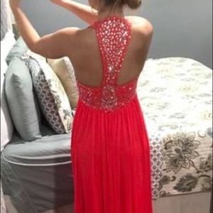 Betsy Adam Hot Pink/Coral Size 2 Formal Gown